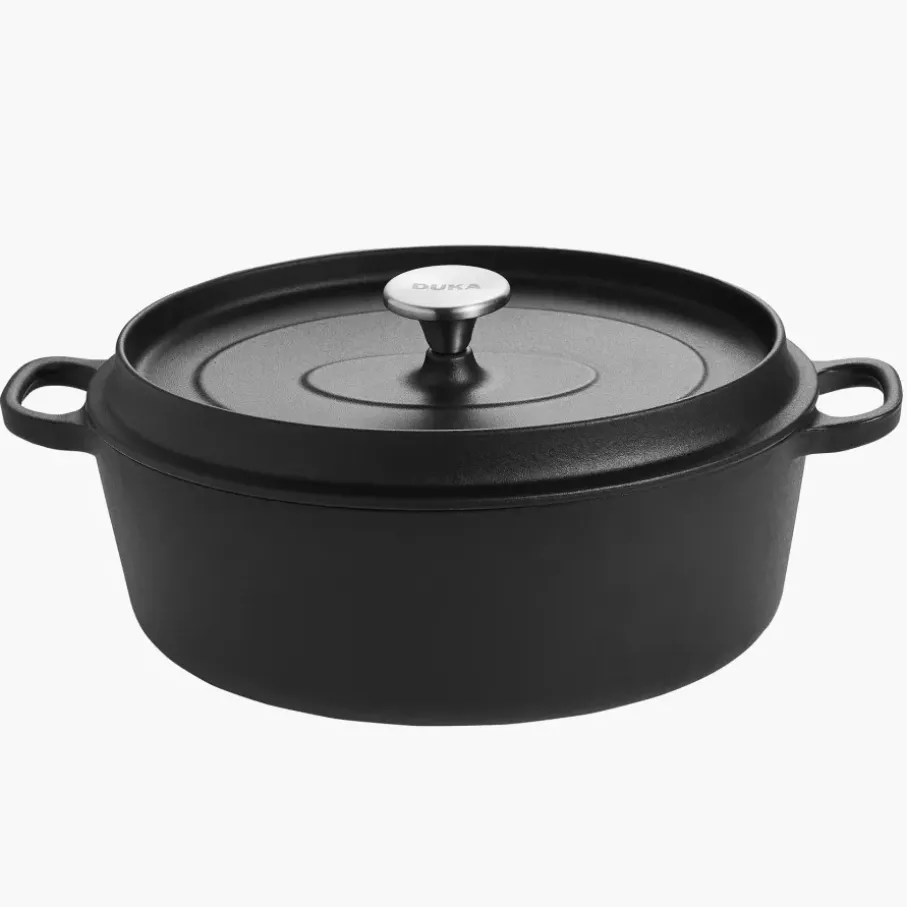 Brytfanna z pokrywką DUKA BJORN 4700 ml czarna żeliwo