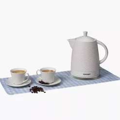 Czajnik elektryczny i 2 filiżanki CONCEPT 1,5 l biały ceramiczny