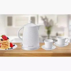 Czajnik elektryczny i 2 filiżanki CONCEPT 1,5 l biały ceramiczny