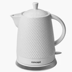 Czajnik elektryczny i 2 filiżanki CONCEPT 1,5 l biały ceramiczny