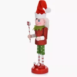 Dekoracja świąteczna figurka z lizakiem DUKA NORALF ELF 25 cm czerwona zielona