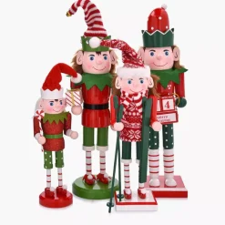 Dekoracja świąteczna figurka z lizakiem DUKA NORALF ELF 25 cm czerwona zielona