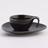 Filiżanka do espresso ze spodkiem DUKA TIME BLACK 60 ml porcelanowa