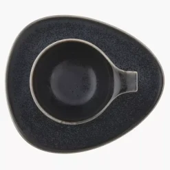 Filiżanka do espresso ze spodkiem DUKA TIME BLACK 60 ml porcelanowa