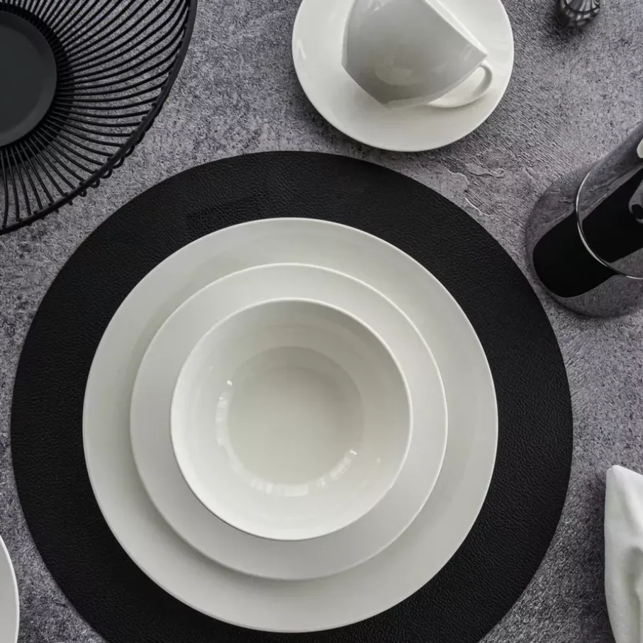 Filiżanka ze spodkiem DUKA EVERYDAY 250 ml biała porcelanowa