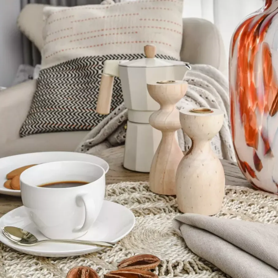 Filiżanka ze spodkiem DUKA EVERYDAY 250 ml biała porcelanowa