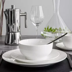 Filiżanka ze spodkiem DUKA EVERYDAY 250 ml biała porcelanowa