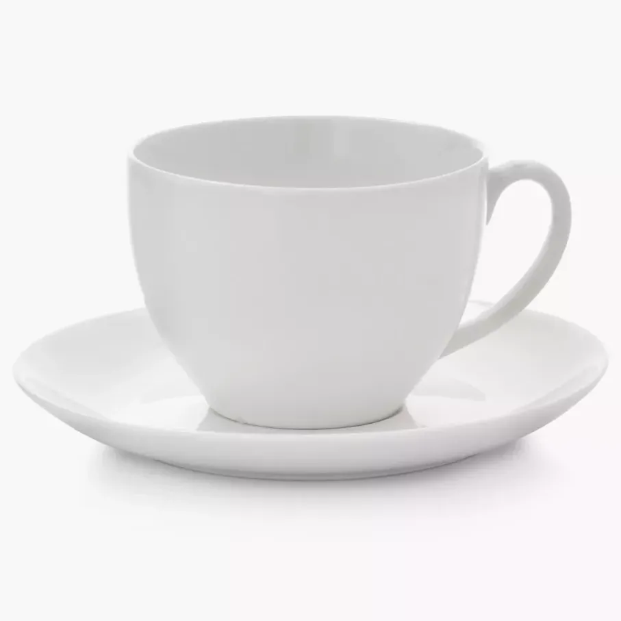 Filiżanka ze spodkiem DUKA EVERYDAY 250 ml biała porcelanowa