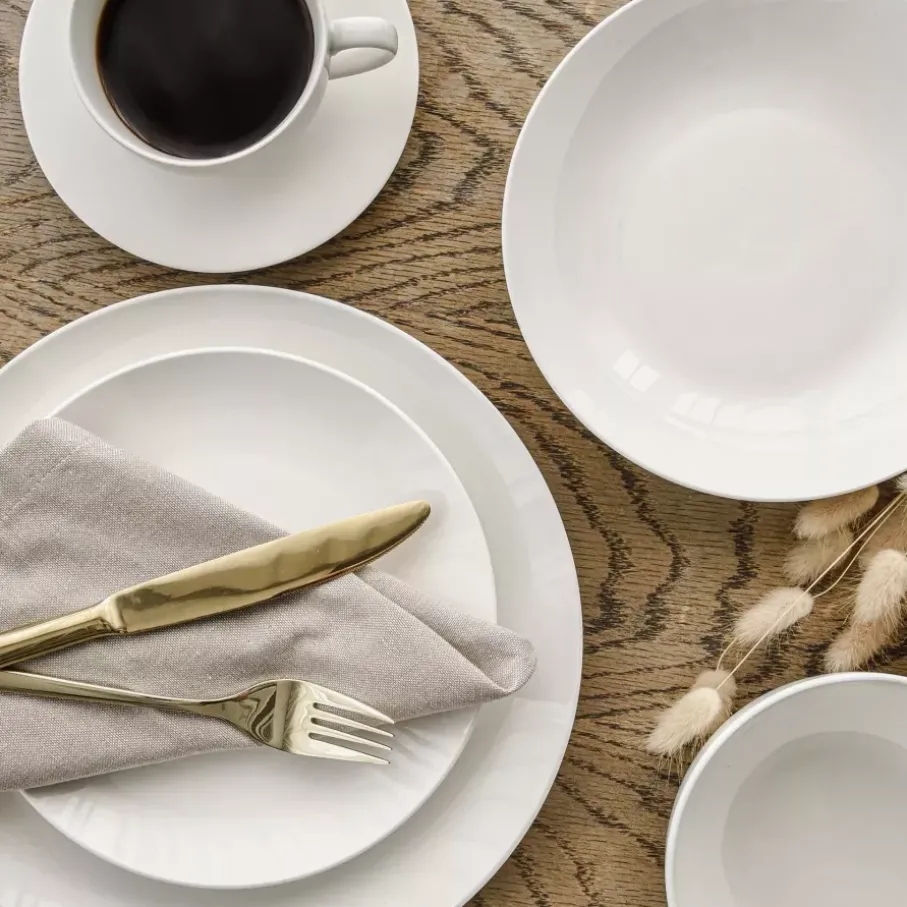 Filiżanka ze spodkiem DUKA EVERYDAY 250 ml biała porcelanowa