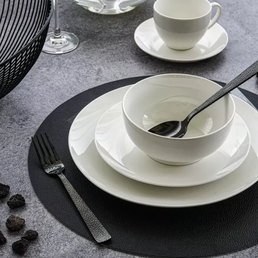 Filiżanka ze spodkiem DUKA EVERYDAY 250 ml biała porcelanowa
