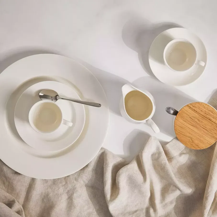 Filiżanka ze spodkiem DUKA FELICIA 300 ml biała porcelana