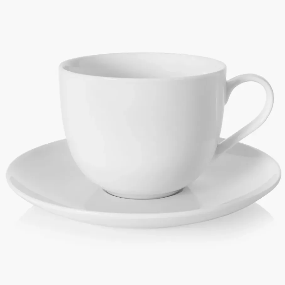 Filiżanka ze spodkiem DUKA FELICIA 300 ml biała porcelana