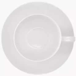 Filiżanka ze spodkiem DUKA FELICIA 300 ml biała porcelana