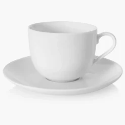 Filiżanka ze spodkiem DUKA FELICIA 200 ml biała porcelana