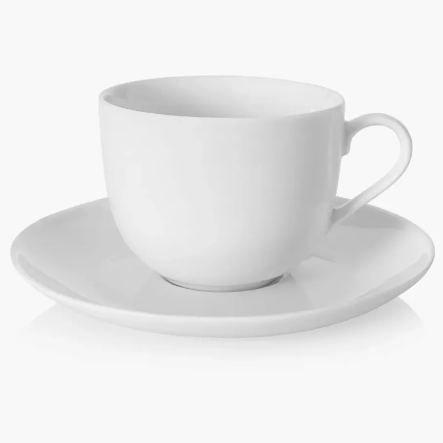Filiżanka ze spodkiem DUKA FELICIA 200 ml biała porcelana