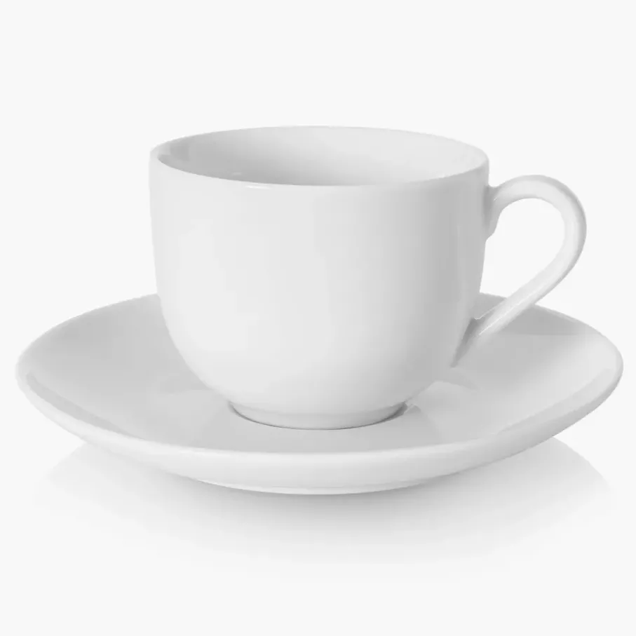 Filiżanka ze spodkiem DUKA FELICIA 130 ml biała porcelana