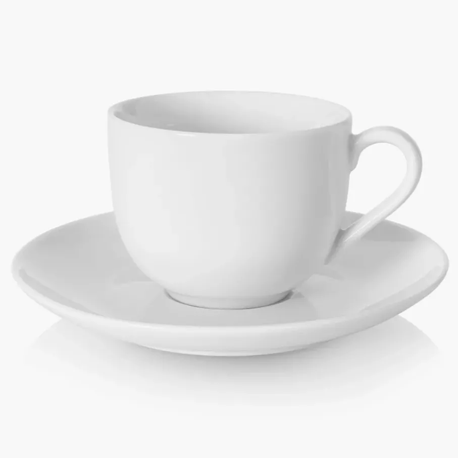 Filiżanka ze spodkiem DUKA FELICIA 130 ml biała porcelana