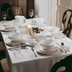 Filiżanka ze spodkiem DUKA TIME 350 ml biała porcelana