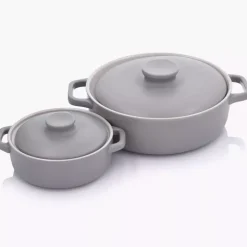 Forma do pieczenia zapiekania DUKA MANS 15.8 cm szara ceramiczna