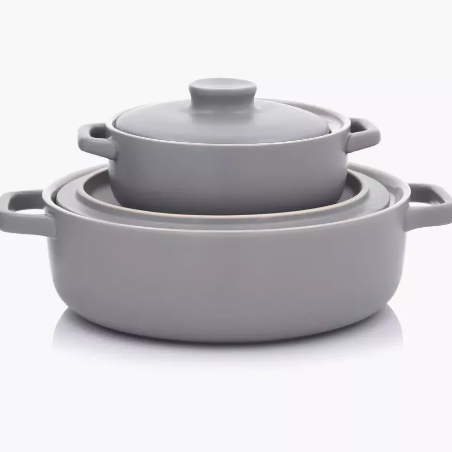 Forma do pieczenia zapiekania DUKA MANS 15.8 cm szara ceramiczna