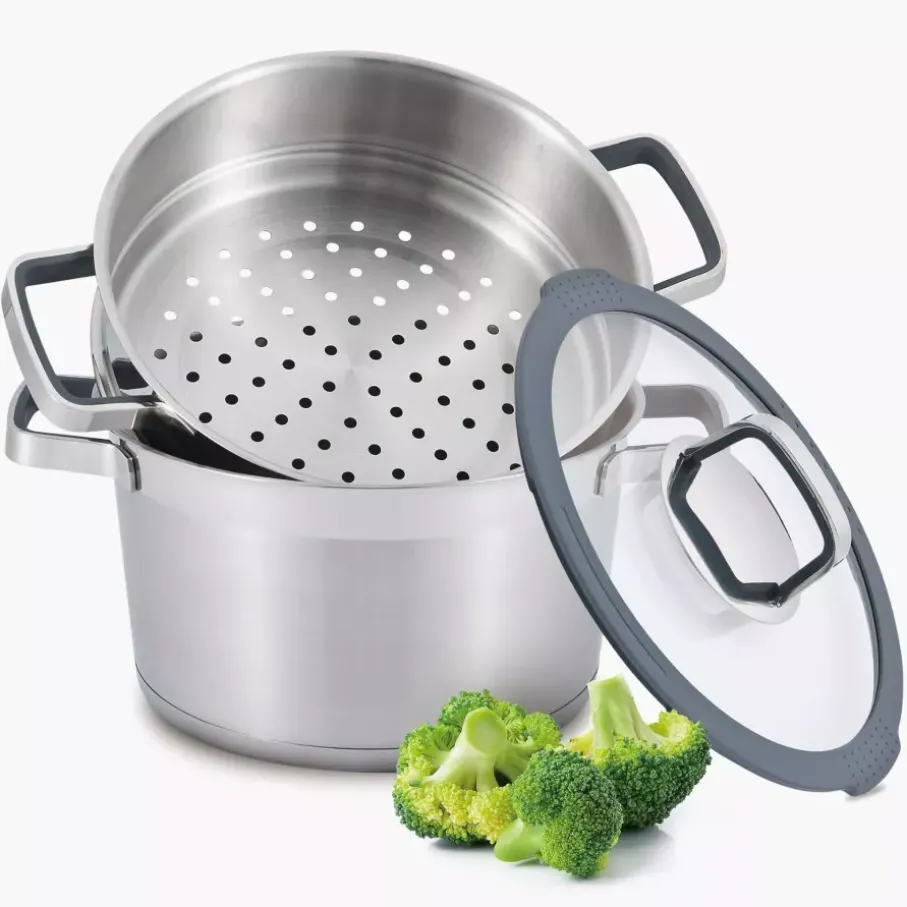 Garnek do gotowania na parze DUKA ESKIL 5200 ml srebrny stal nierdzewna