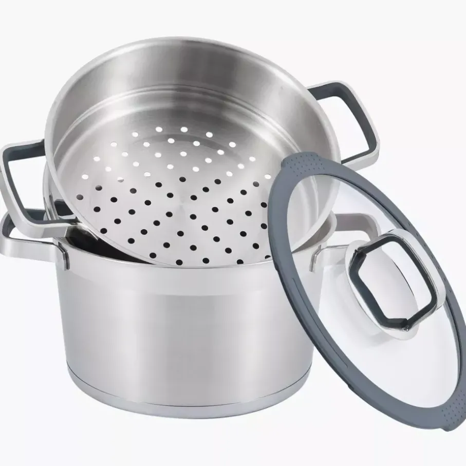 Garnek do gotowania na parze DUKA ESKIL 5200 ml srebrny stal nierdzewna