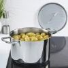 Garnek z pokrywą BERGHOFF HELIX 24 cm srebrny stalowy