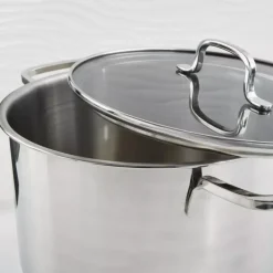Garnek z pokrywą BERGHOFF HELIX 24 cm srebrny stalowy