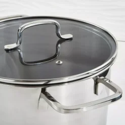 Garnek z pokrywą BERGHOFF HELIX 24 cm srebrny stalowy