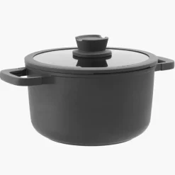 Garnek z pokrywą BERGHOFF STONE 5,6 l czarny aluminiowy