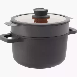 Garnek z pokrywą BERGHOFF STONE 5,6 l czarny aluminiowy