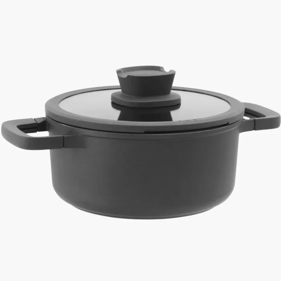 Garnek z pokrywą BERGHOFF STONE 24 cm czarny aluminiowy