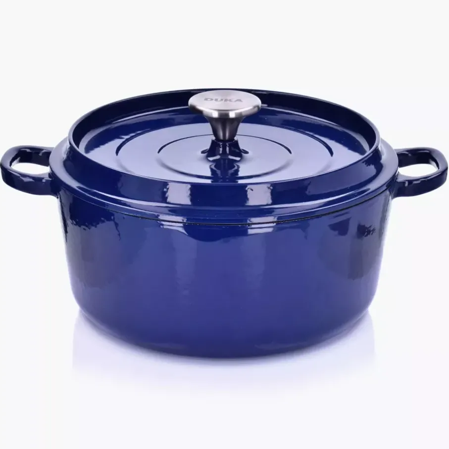 Garnek z pokrywką DUKA BJORN 4200 ml granatowy żeliwo