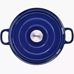 Garnek z pokrywką DUKA BJORN 4200 ml granatowy żeliwo
