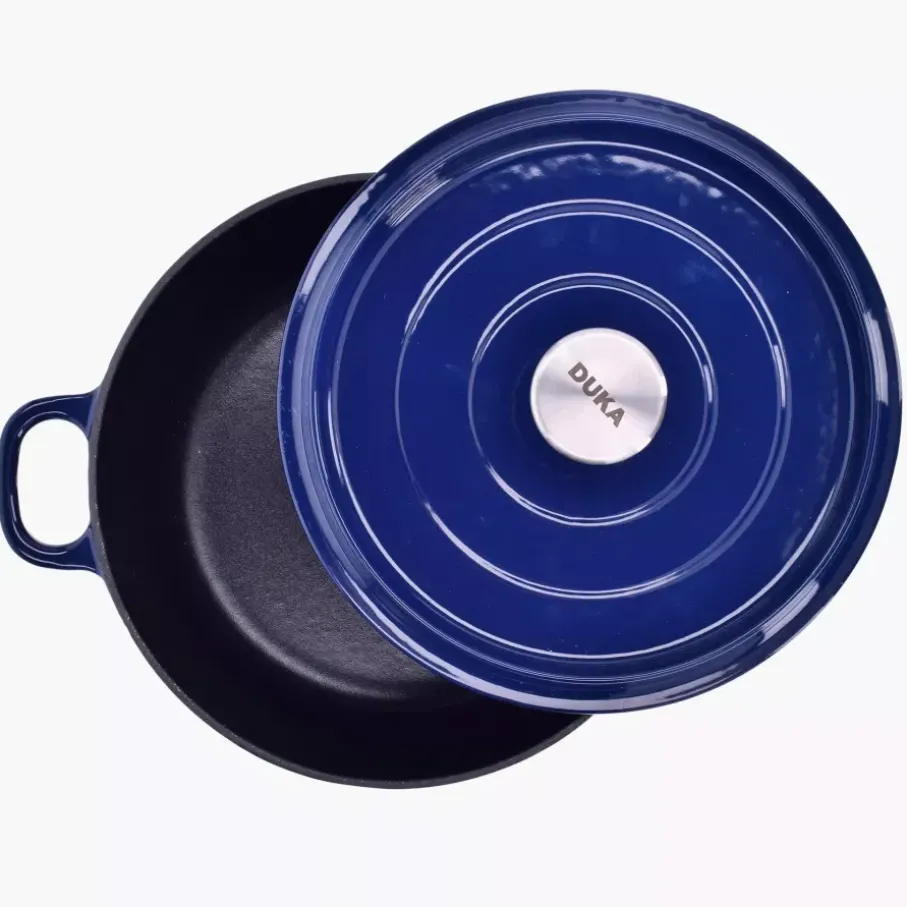Garnek z pokrywką DUKA BJORN 4200 ml granatowy żeliwo