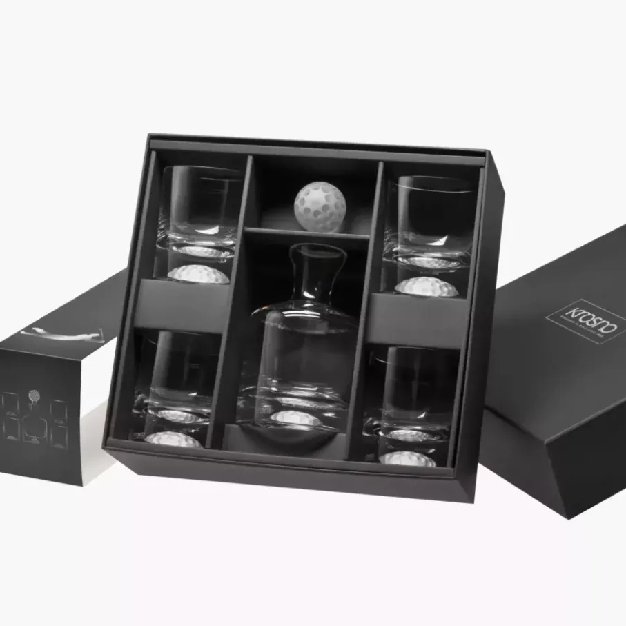 Komplet do whiskey KROSNO GOLF karafka 500 ml i 4 szklanki 280 ml