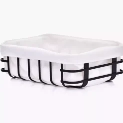 Koszyk na chleb prostokątny DUKA FINT 26x19x9 cm czarny stal