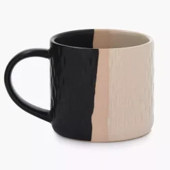 Kubek DUKA KRAFT 250 ml czarny kremowy kamionkowy