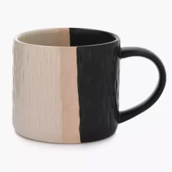 Kubek DUKA KRAFT 250 ml czarny kremowy kamionkowy