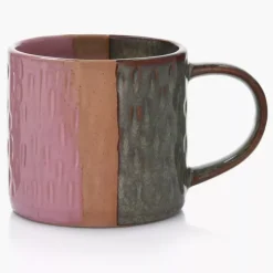 Kubek DUKA KRAFT 250 ml różowy zielony kamionkowy