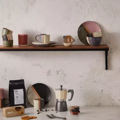 Kubek DUKA KRAFT 250 ml różowy zielony kamionkowy