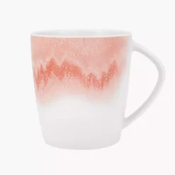 Kubek DUKA SOLVIND 400 ml różowy biały porcelanowy