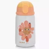 Kubek termiczny kwiatek DUKA MINI 350 ml biały pomarańczowy