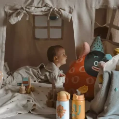 Kubek termiczny kwiatek DUKA MINI 350 ml biały pomarańczowy