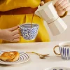 Kubek w paski DUKA SIREN 300 ml granatowy złoty kamionkowy