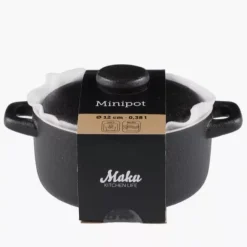 Mini garnek ceramiczny z pokrywką ROBUSTE MAKU 0,38 L 12 cm