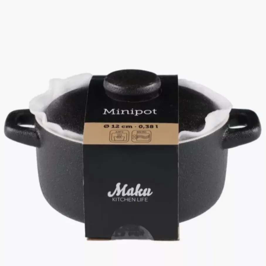 Mini garnek ceramiczny z pokrywką ROBUSTE MAKU 0,38 L 12 cm