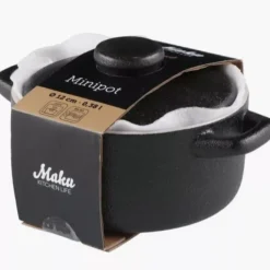 Mini garnek ceramiczny z pokrywką ROBUSTE MAKU 0,38 L 12 cm