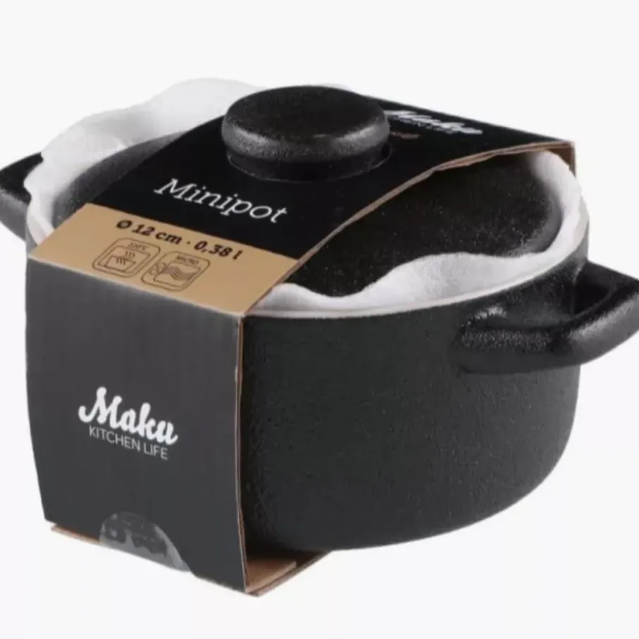 Mini garnek ceramiczny z pokrywką ROBUSTE MAKU 0,38 L 12 cm