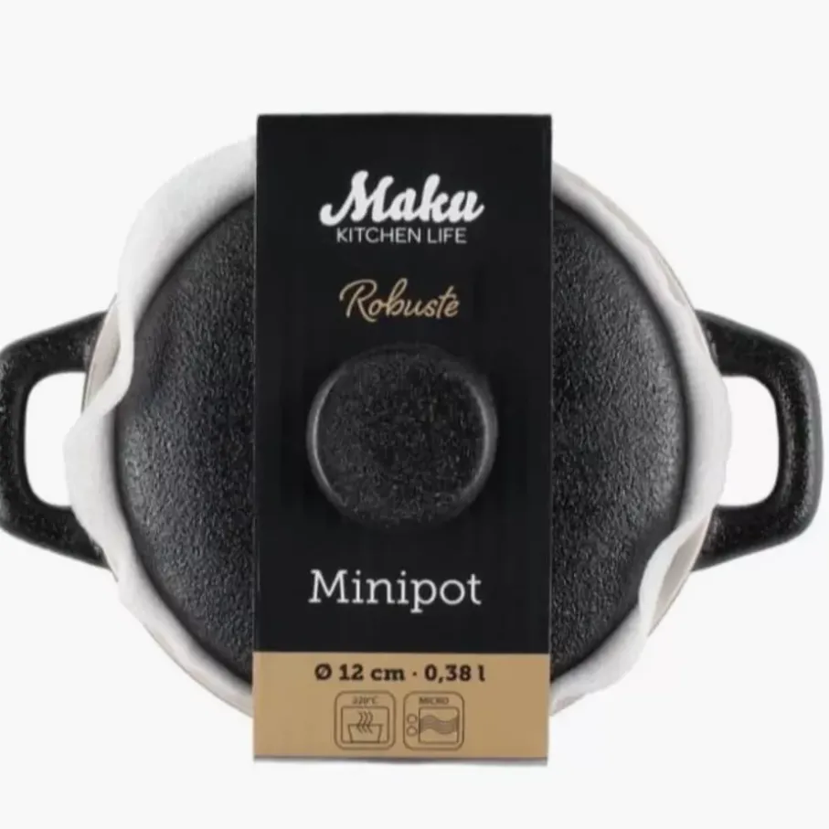 Mini garnek ceramiczny z pokrywką ROBUSTE MAKU 0,38 L 12 cm